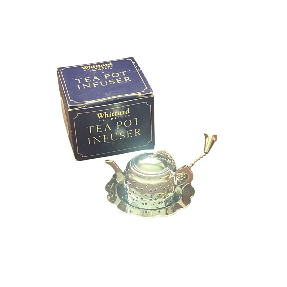 Tea Infuser 3-Set‎ Mesh Pincer Spoon Joie Bee & Whittard Teapot Stainless Steel